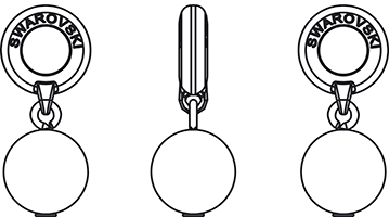 Swarovski BeCharmed & Pavé Beads - 87 000 - BeCharmed Crystal Pearl Charm - Line Drawing